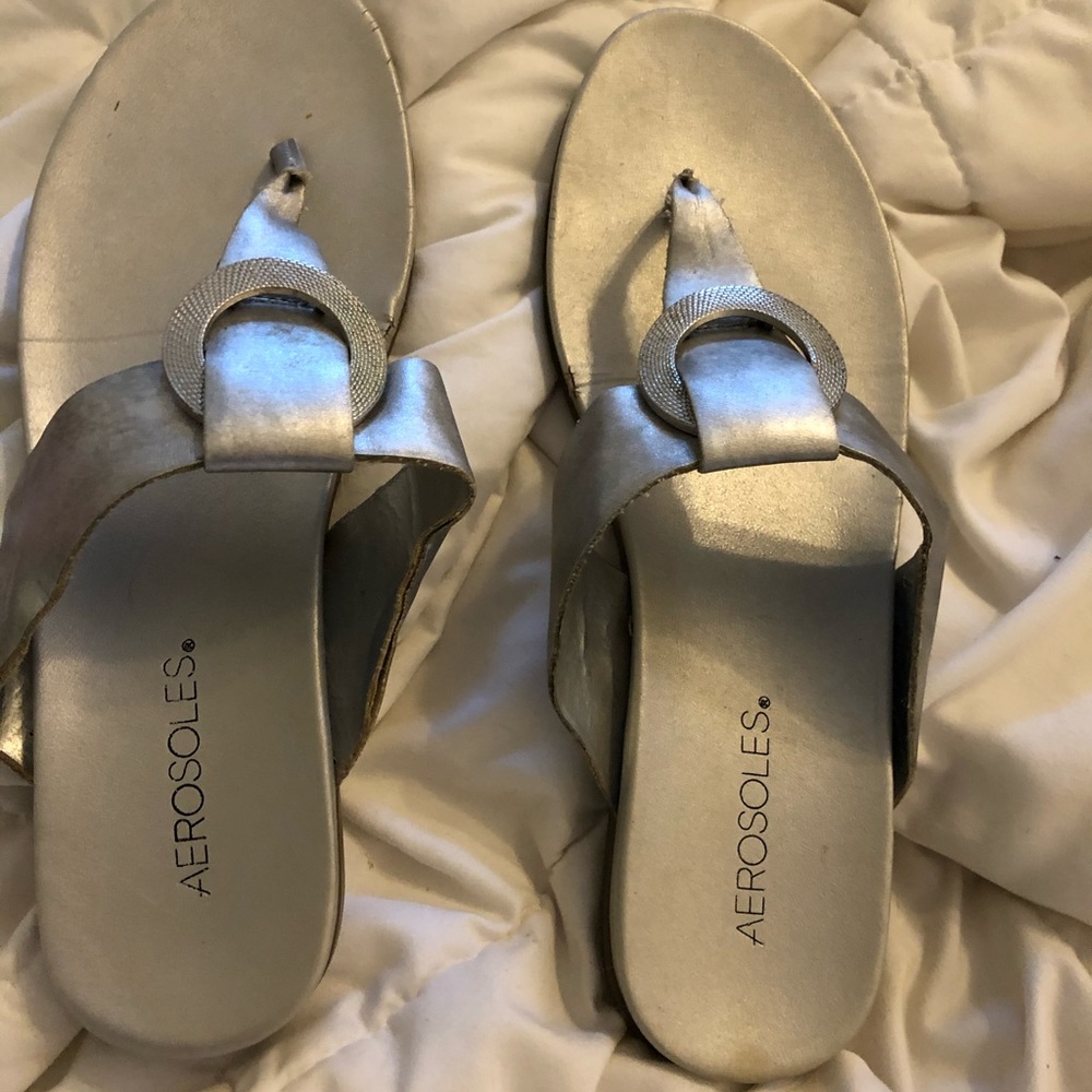 Silver aerosole sandals with cool buckle